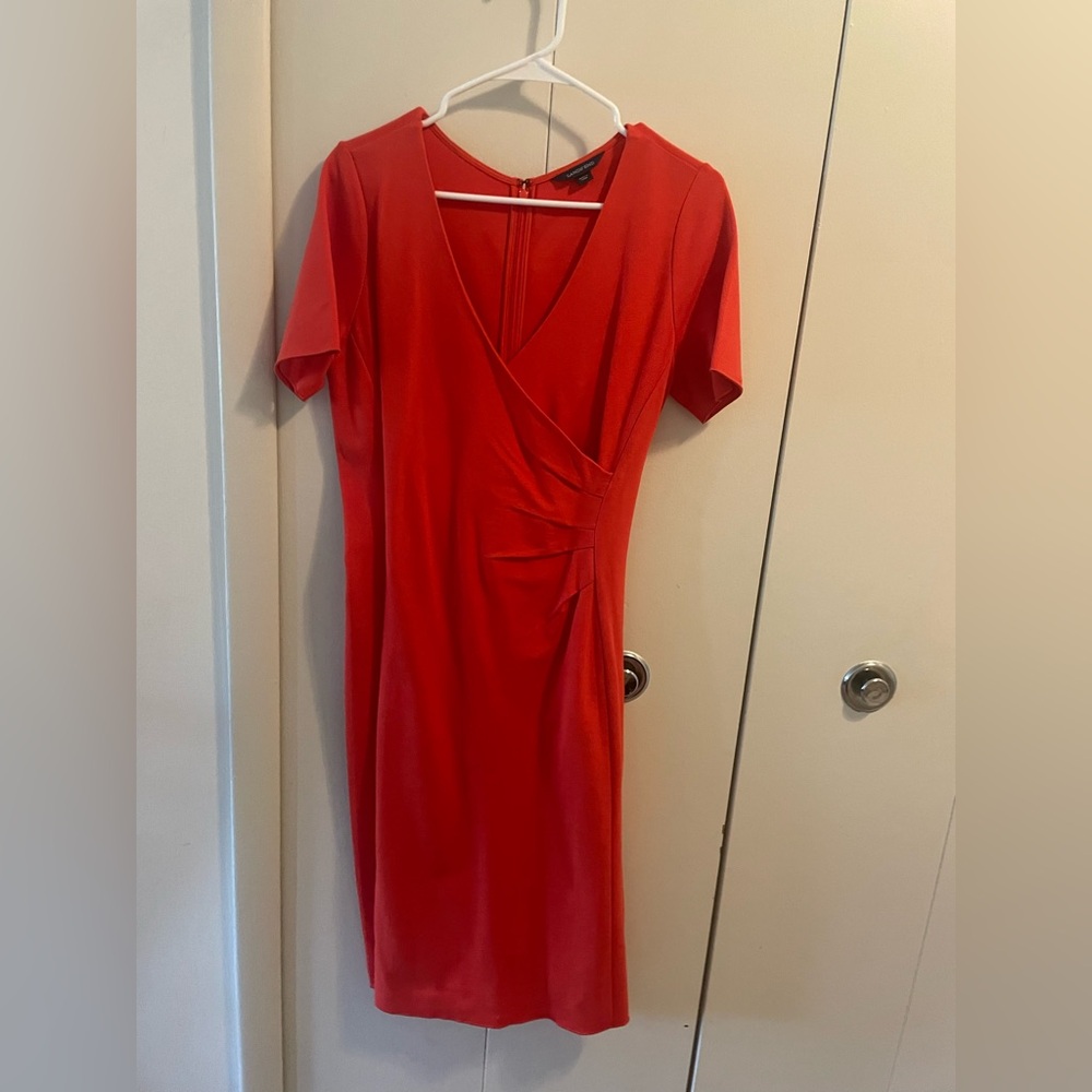 Lands End Orange Pencil Dress Size 10